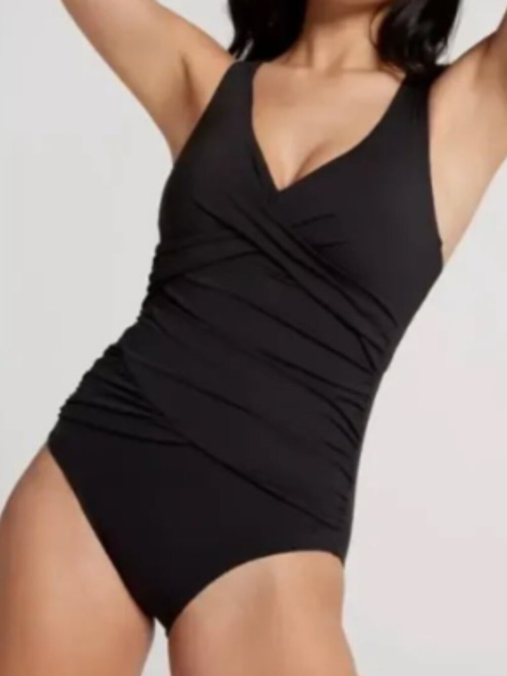 CALIA Women's Gathered Front One Piece Swimsuit